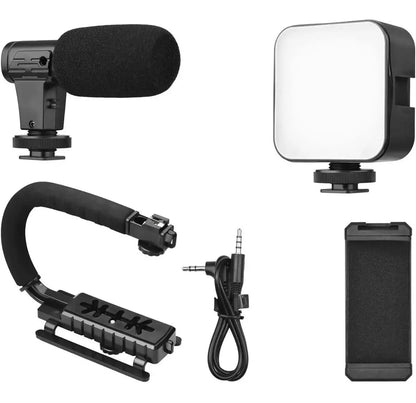 Seisa AY-49U Estabilizador Para Cámara Y Celular Con Luz Control Y Mic