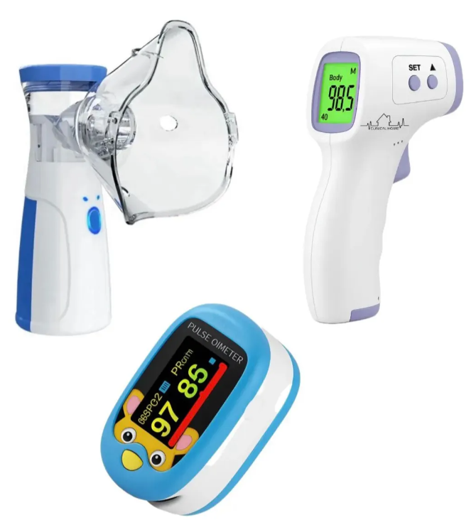 Nebulizador + Oximetro Infantil + Termometro Portatil