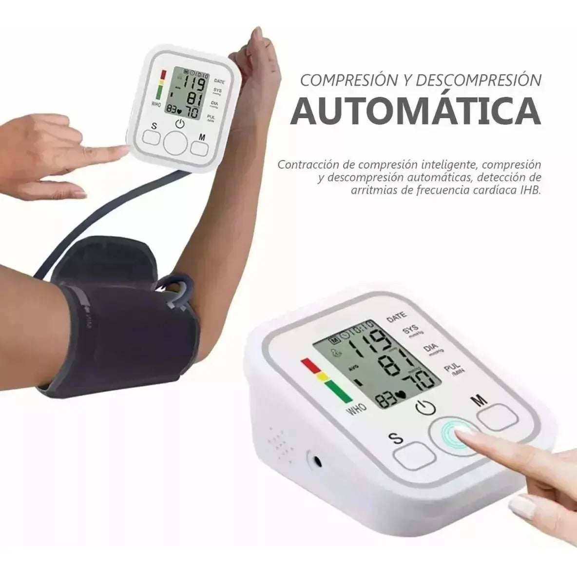 Tensiómetro Digital Automático de Brazo con Voz Blanco