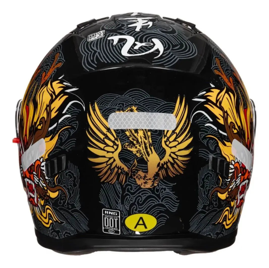 Casco Integral Rng By-185 Moto De Alta Protección Ece Y Dot