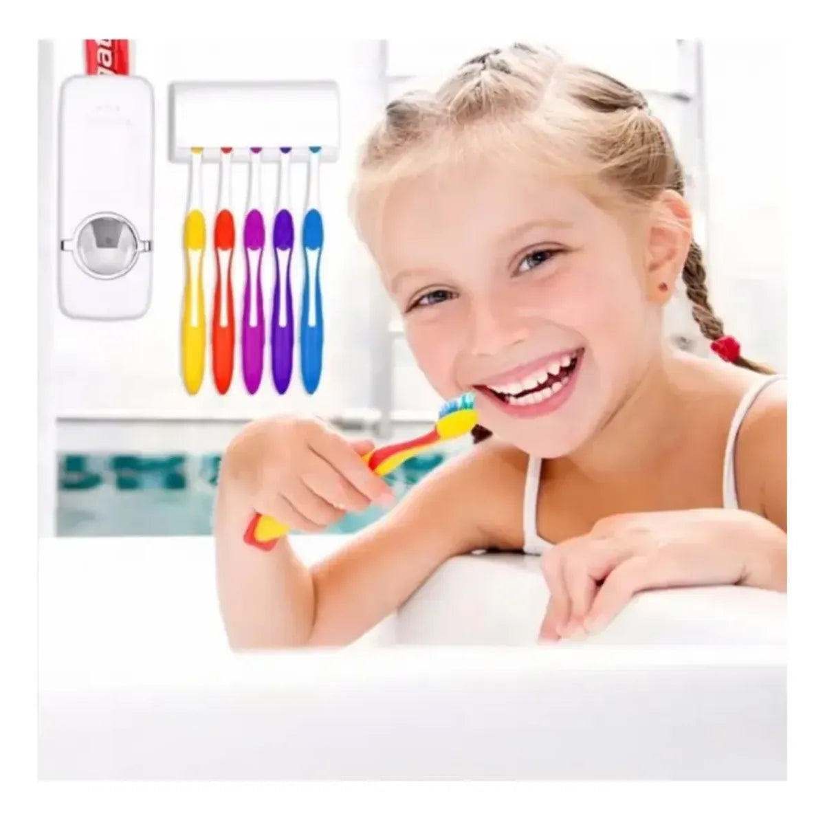 Dispensador De Pasta Dental Con Portacepillos Organizador