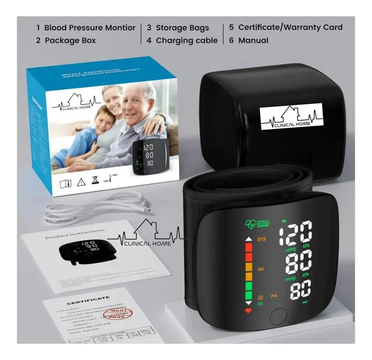 Medidor De Presion De Muñeca Negro + Oximetro Recargable Usb