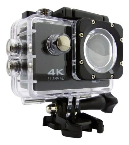 Camara Deportiva 4k Hd Wifi Control Sumergible Tipo Go Pro Plateado